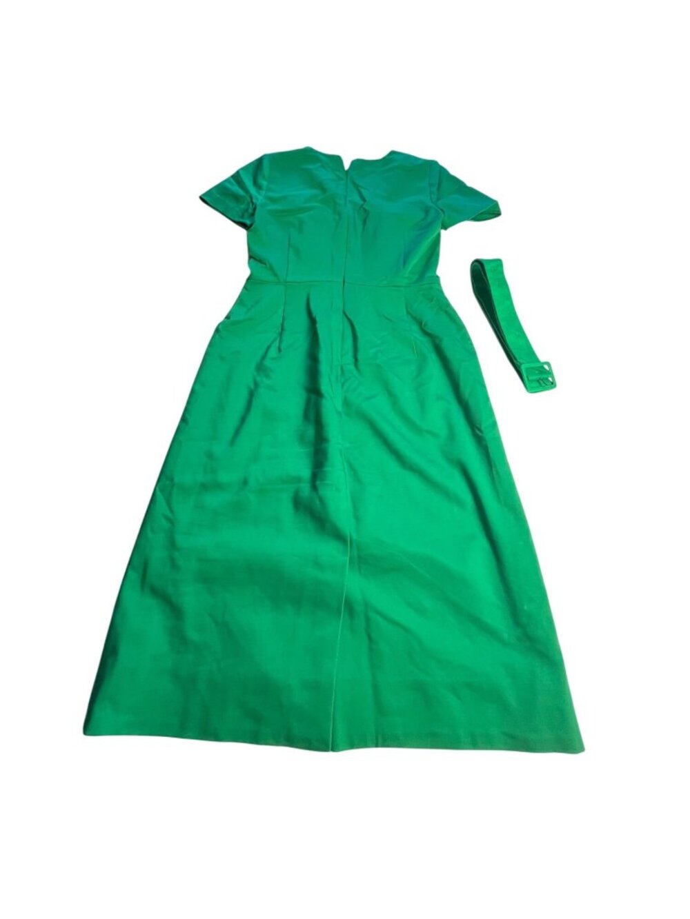 J.Crew Women’s Kelly Green Cap-Sleeve V-Neck Sheath Dress 2 Knee-Length  H5060